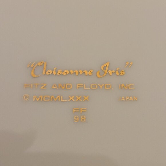 Vintage Fitz & Floyd Cloisonne Iris Dessert Plate & Matching Mug - Picture 4 of 10